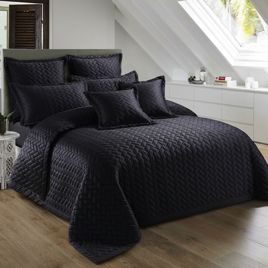 Black Down Bed Spread Set