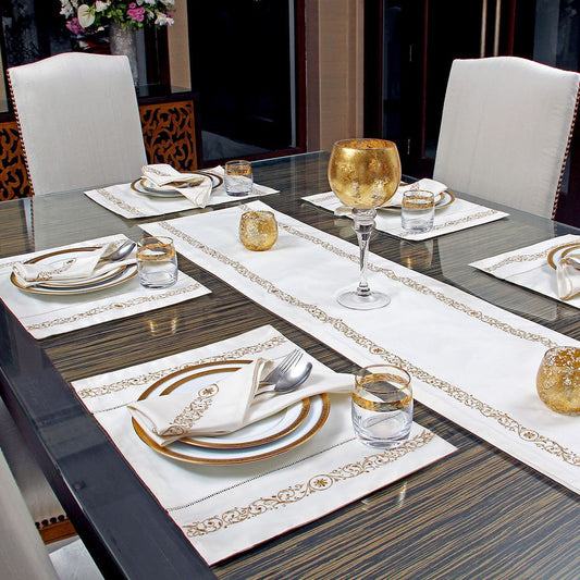 Golden Swirls White Full Set