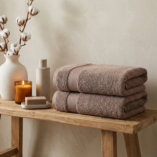 TAUPE BATH TOWEL EGYPTIAN COTTON