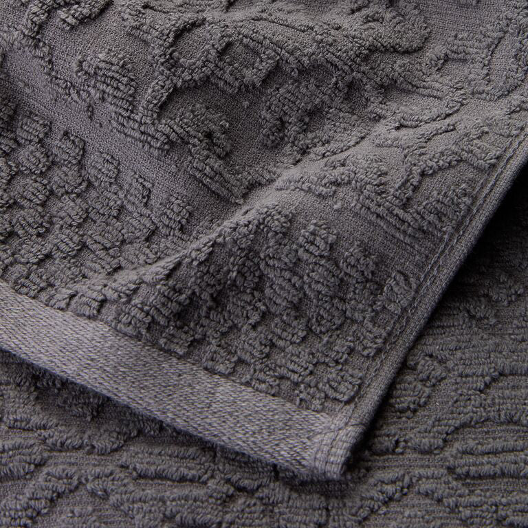 GREY JACQUARD BATH TOWEL