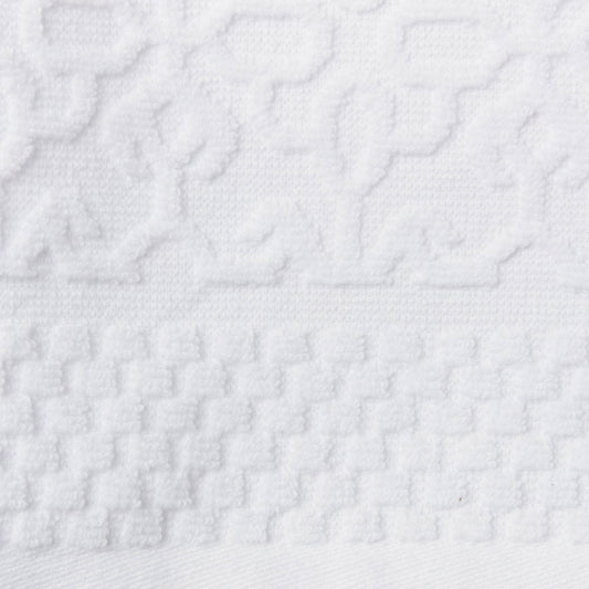 WHITE JACQUARD HAND TOWEL