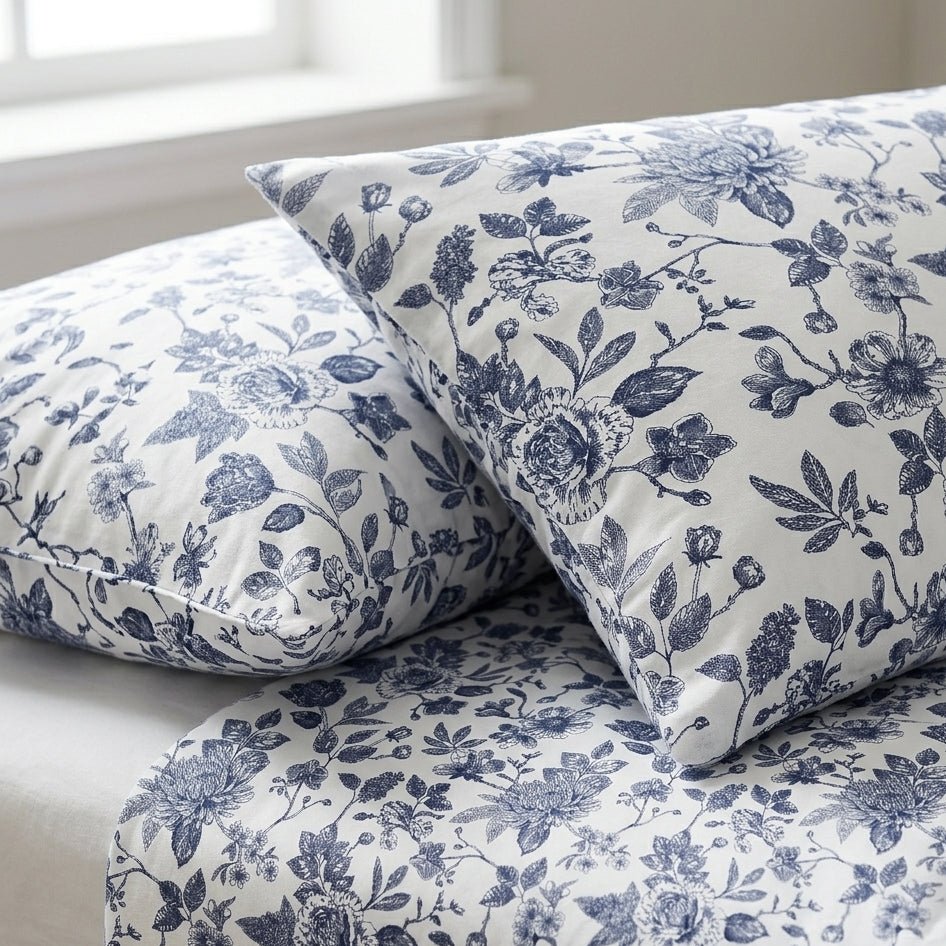Blue Botanical Sheet Set