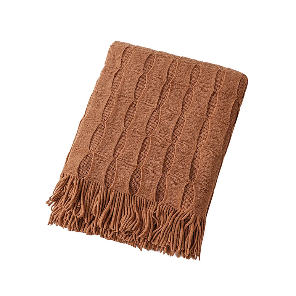 BEAN KNIT THROW RUST