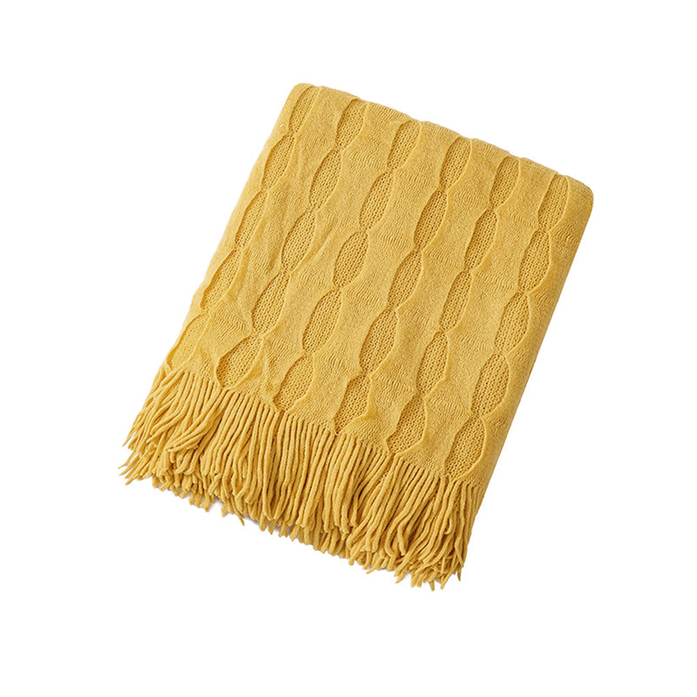BEAN KNIT THROW TURMERIC