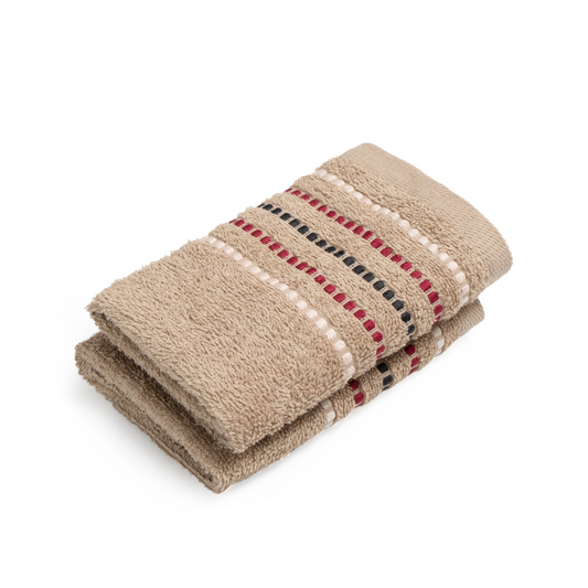 Beige Stripe Face Towel