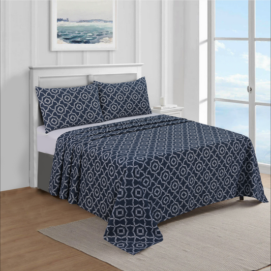 Indy Navy Sheet Set