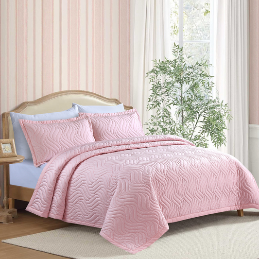 Pink Rose Bed Spread Set