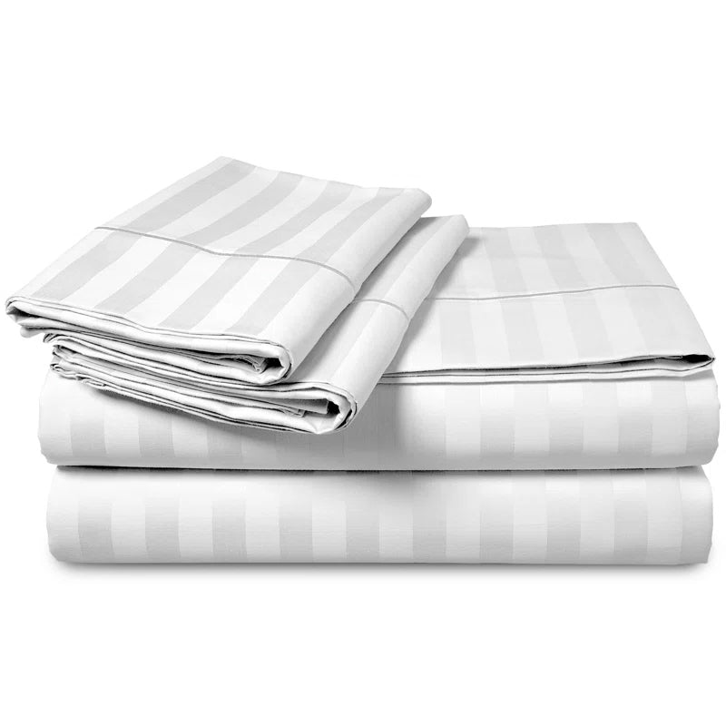 White Stripe Sateen Duvet Set