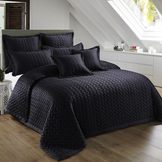 Black Down Bed Spread Set