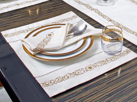 Golden Swirls White Full Set