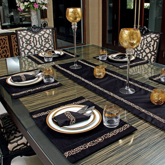 Golden Swirls Black Full Set