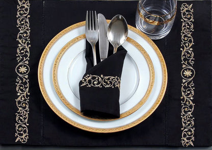 Golden Swirls Black Full Set
