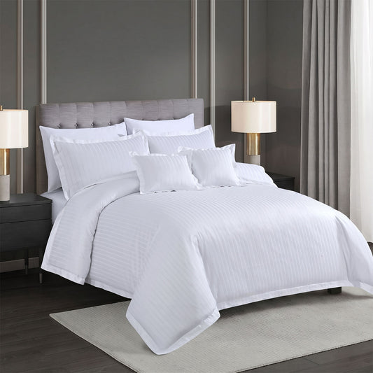 Cloud Stripe Sateen Duvet Set