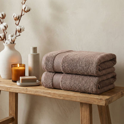 TAUPE BATH TOWEL EGYPTIAN COTTON