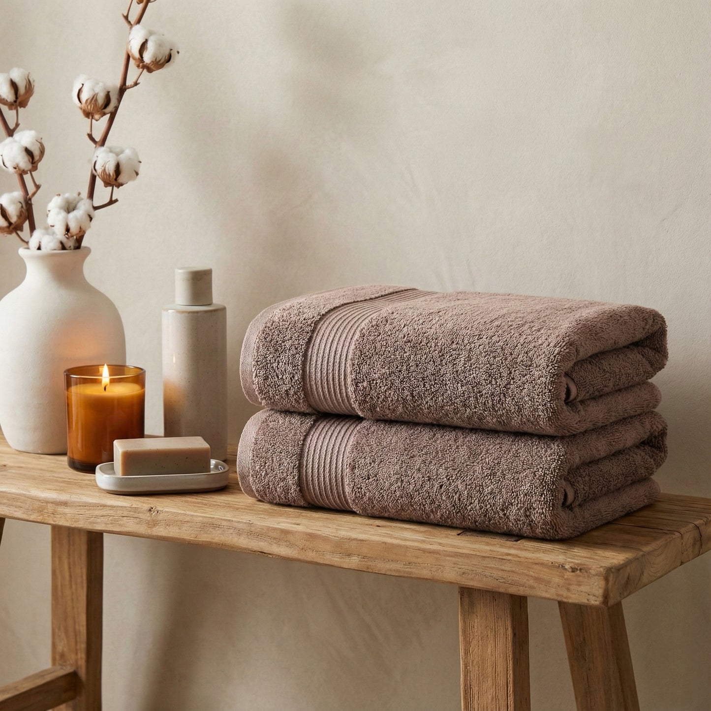 TAUPE BATH TOWEL EGYPTIAN COTTON