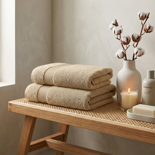 BEIGE BATH TOWEL EGYPTIAN COTTON