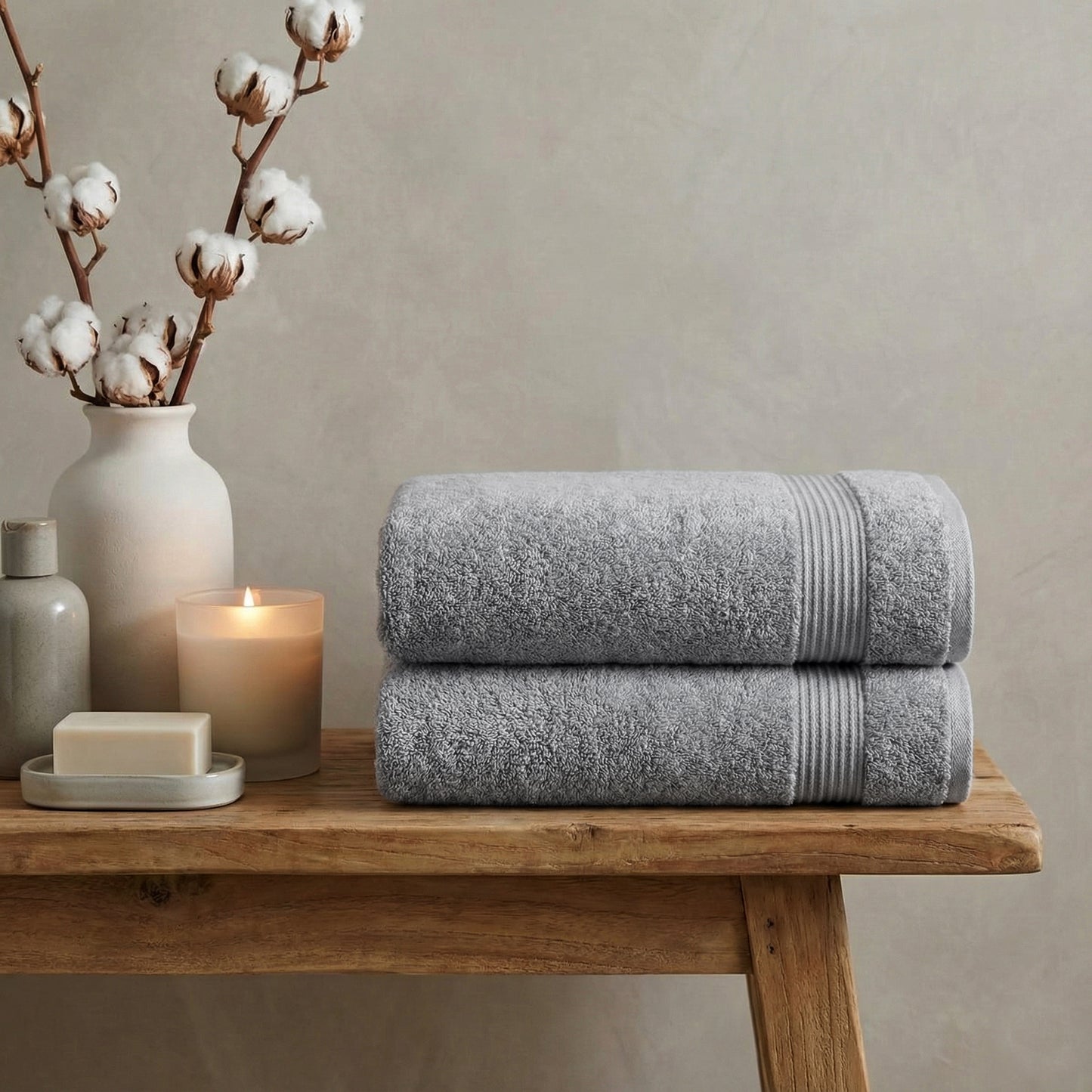 SILVER BATH TOWEL EGYPTIAN COTTON