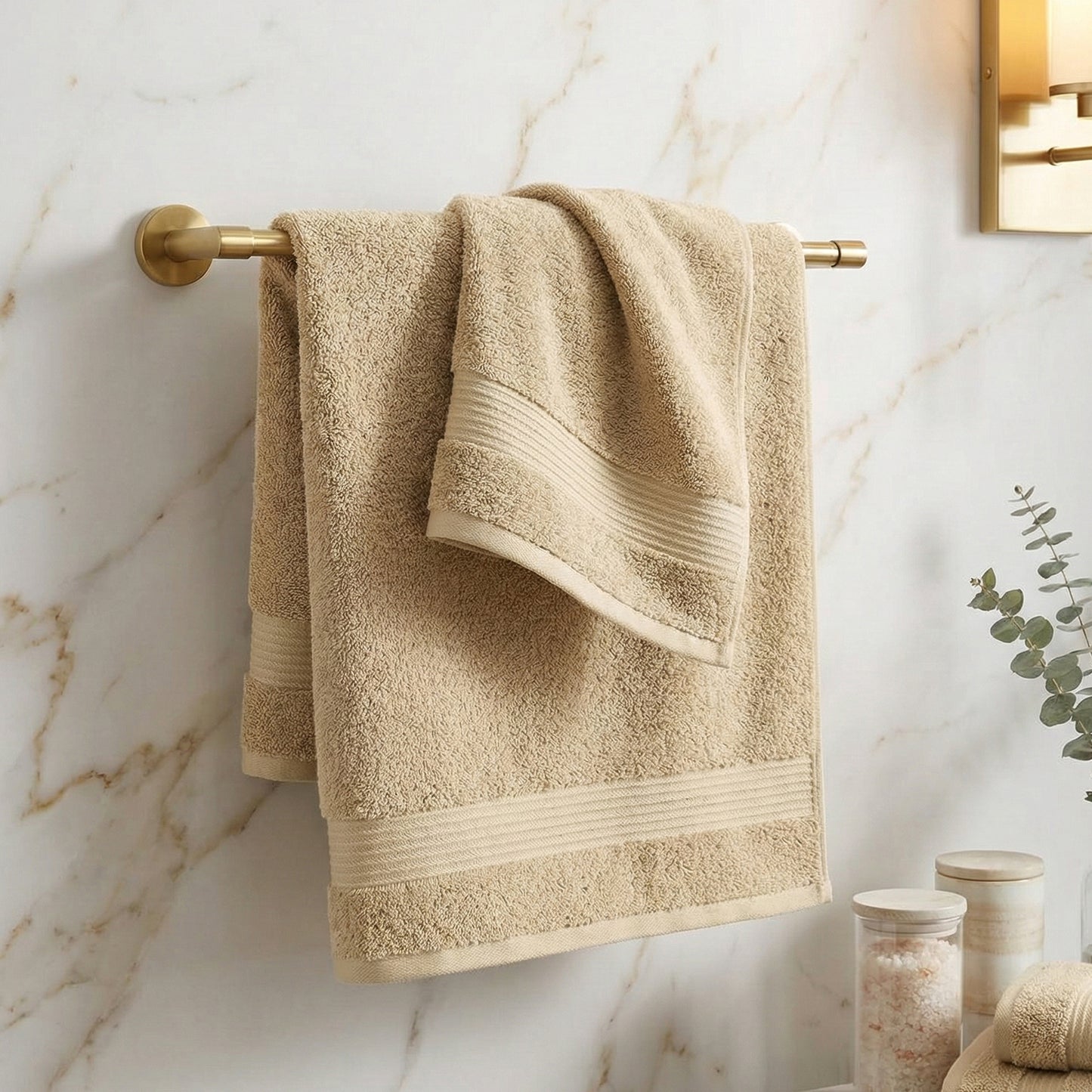 BEIGE BATH TOWEL EGYPTIAN COTTON