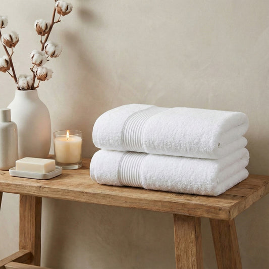 WHITE BATH TOWEL EGYPTIAN COTTON