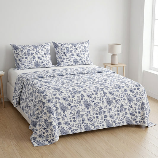 Blue Botanical Sheet Set