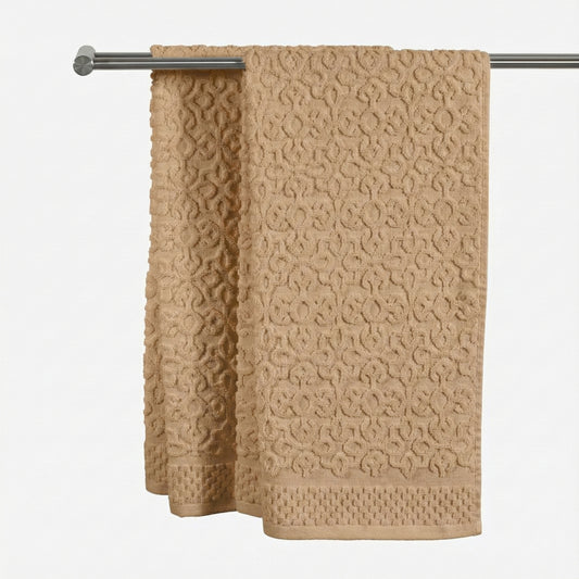 BEIGE JACQUARD HAND TOWEL