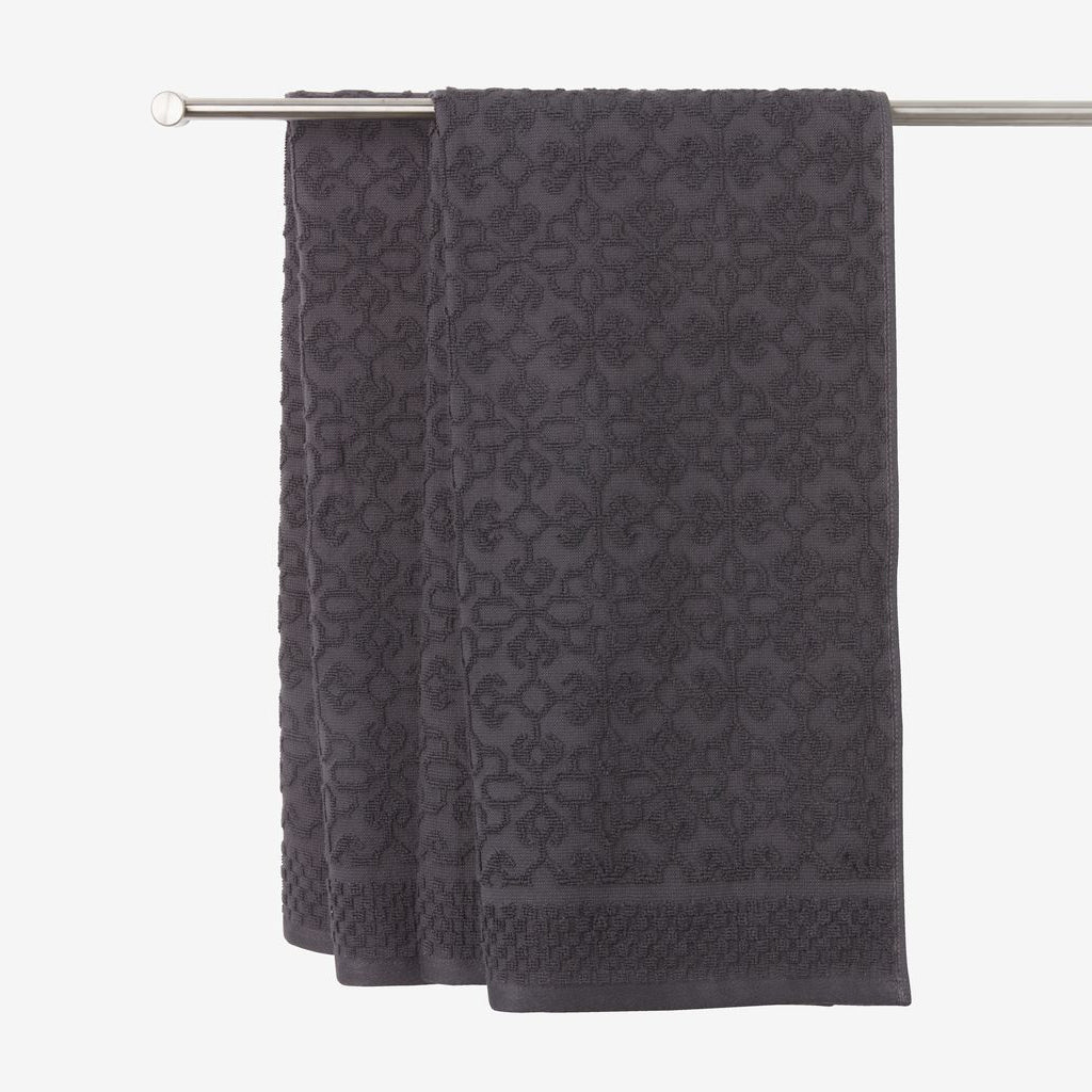 GREY JACQUARD BATH TOWEL