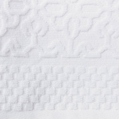 WHITE JACQUARD HAND TOWEL