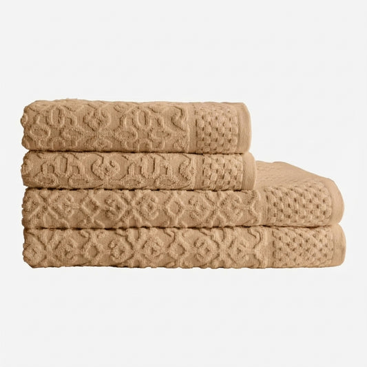 BEIGE JACQUARD BATH TOWEL