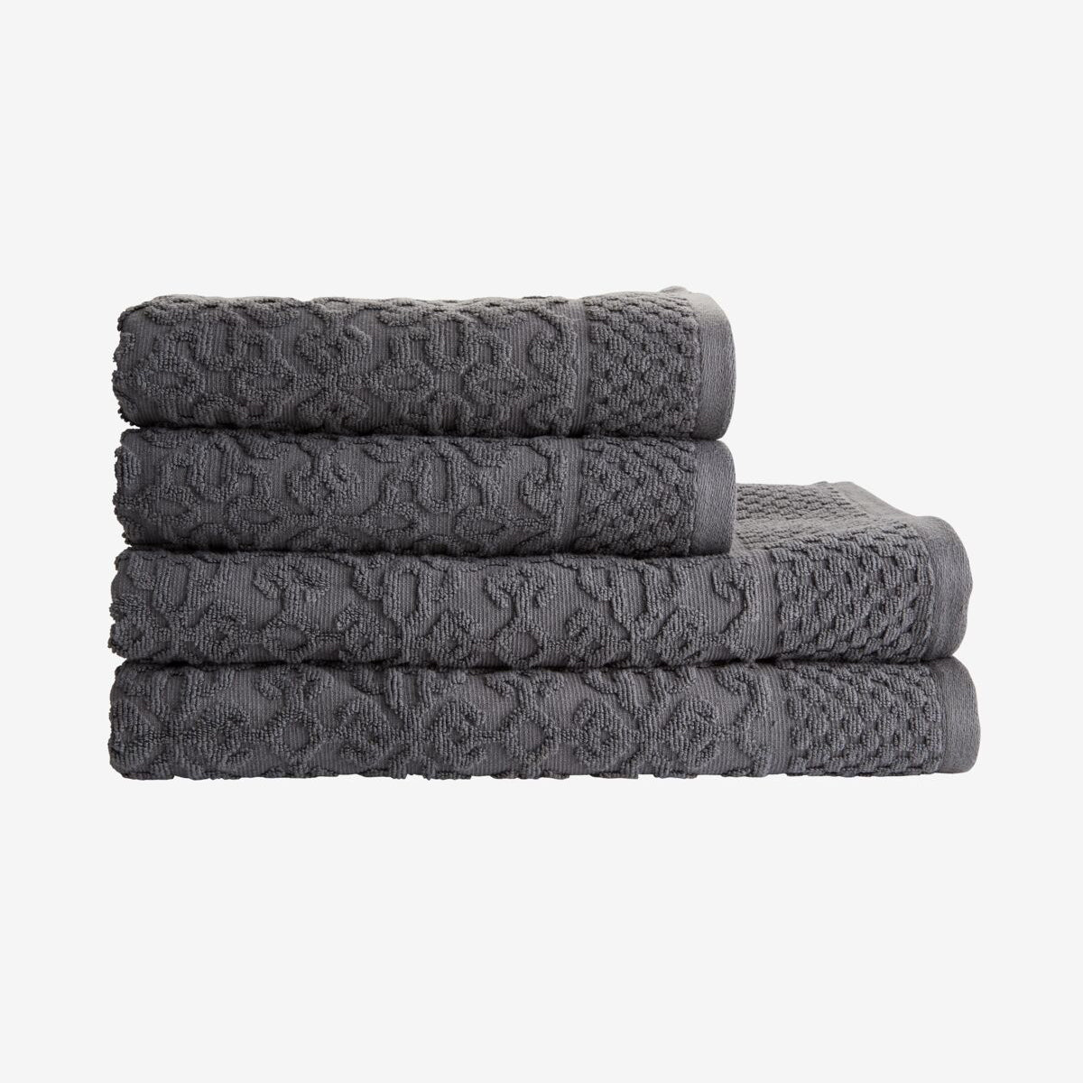 GREY JACQUARD BATH TOWEL