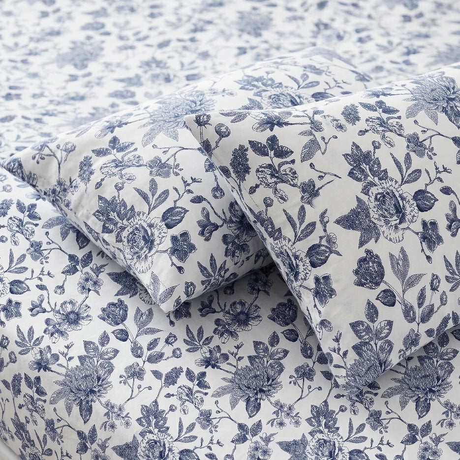 Blue Botanical Sheet Set