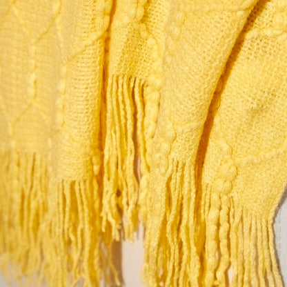 HEXA FRINGE THROW TURMERIC