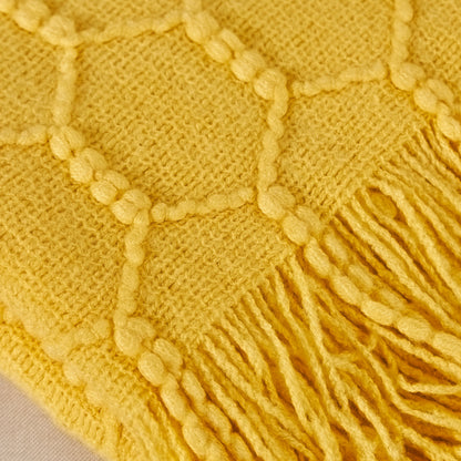 HEXA FRINGE THROW TURMERIC