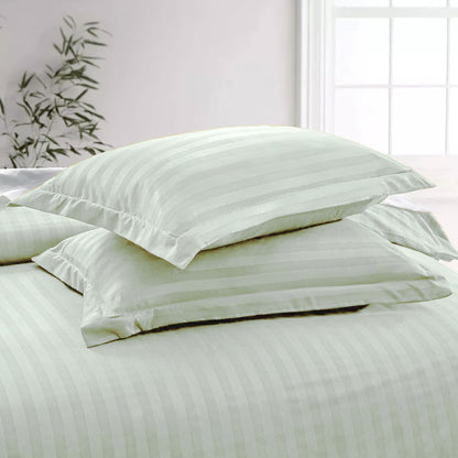 Pistachio Stripe Sateen Duvet Set