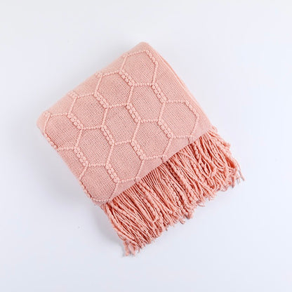 HEXA FRINGE THROW PINK