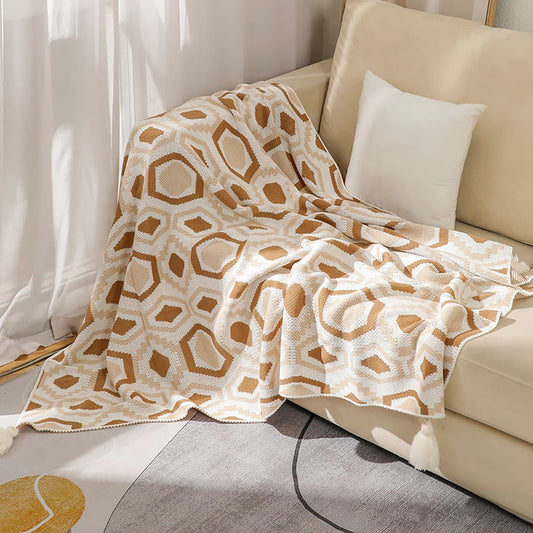 BOHO TASSEL THROW KHAKI