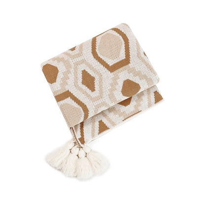 BOHO TASSEL THROW KHAKI