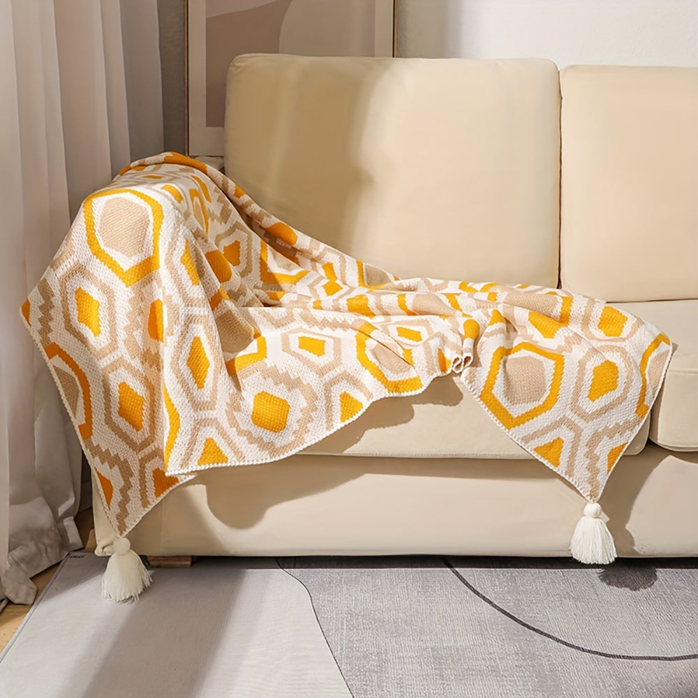 BOHO TASSEL THROW TURMERIC