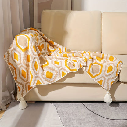 BOHO TASSEL THROW TURMERIC