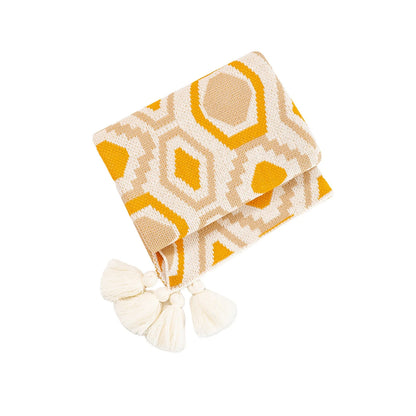 BOHO TASSEL THROW TURMERIC