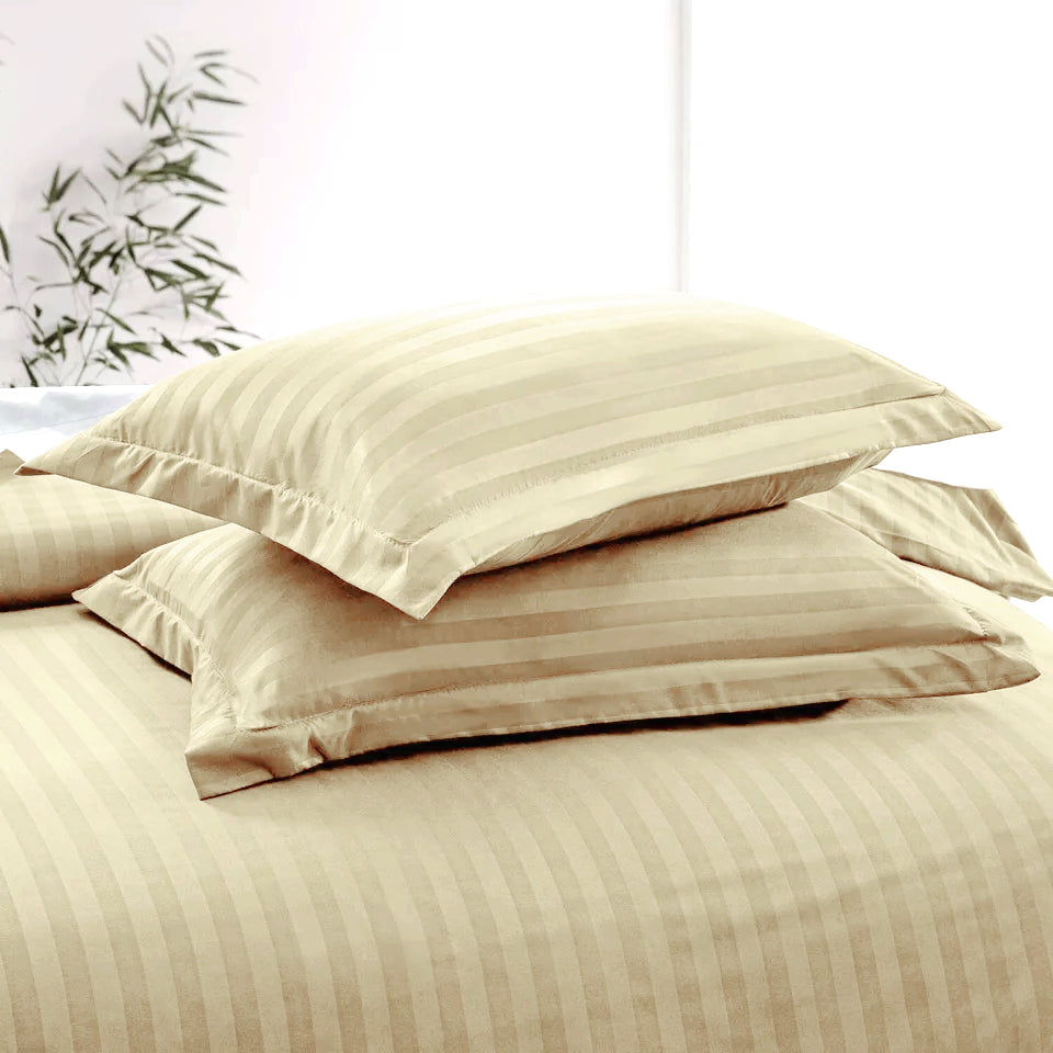 Corn Yellow Stripe Sateen Duvet Set
