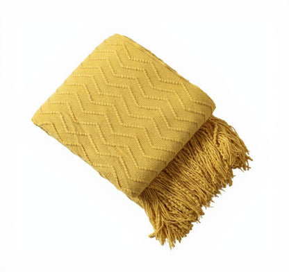 WAVY KNIT THROW TURMERIC