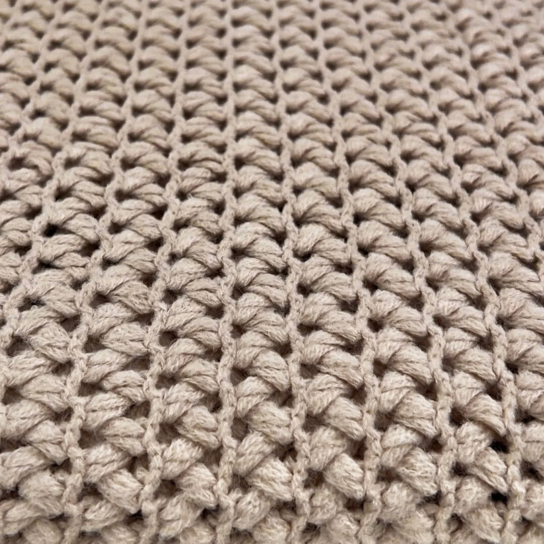 KNITTED MESH THROW KHAKI
