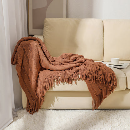 BEAN KNIT THROW RUST