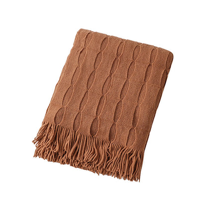 BEAN KNIT THROW RUST