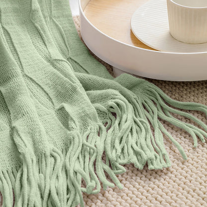 BEAN KNIT THROW GREEN
