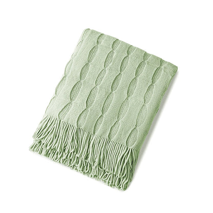 BEAN KNIT THROW GREEN