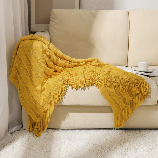 BEAN KNIT THROW TURMERIC