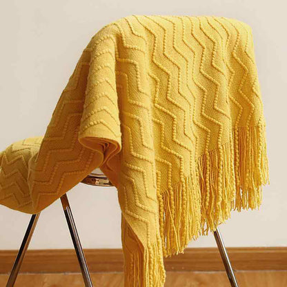 WAVY KNIT THROW TURMERIC