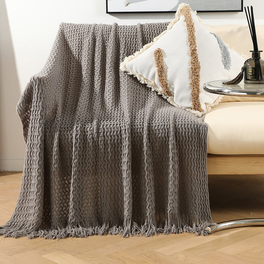 NORDIC FRINGE THROW ASH