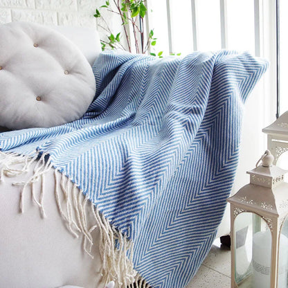 CHEVORA THROW BLUE